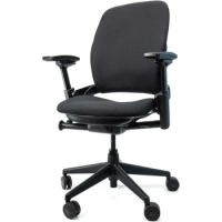 Steelcase Leap V2 Office Chair (Black Fabric) - Remanufactured - 12-Year Warranty (Fully Adjustable, Ergonomic, Furniture for Th