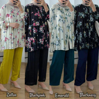 Meera One Set Virall Diamond - Setelan Wanita Jumbo Terlaris Terbaru Kekinian dengan Atasan Rayon Di