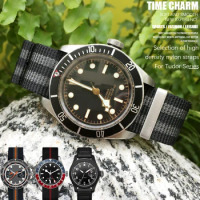 High Density Nylon Fabric Watchband 20mm 22mm Suitable For Tudor Heritage Black Bay 1958 Long Watch Strap Bracelet Accessories
