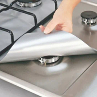 4pcs/Set Reusable Foil Cover Gas Stove Protector Non-Stick Stovetop Burner Sheeting Mat Pad Clean Liner For Kitchen Cookware