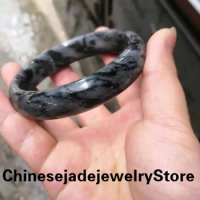 real Natural jade bangle hand-carved jade bracelet women bracelets Black Bangle Elegant Princess Jewelry Best Gift jade jewelry