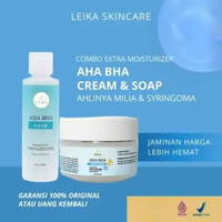LEBIH HEMAT 2 IN 1 Leika AHA BHA Night Cream & AHA BHA Soap Penghilang Milia Cream Milia Syringoma N