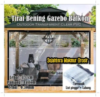 PREMIUM Tirai Plastik Riben Hitam Transparan Penahan Panas Silau Outdoor