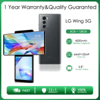 Original Unlocked LG Wing 5G Single/Dual Sim 8GB RAM+128/256GB Octa-core 64MP 6.8'' 4000mAh Android 10 NFC FM QC4 Smartphone