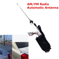 Antenna Car Exterior Universal Auto Vehicle AM FM Electric Aerial Radio Enhance Automatic Booster 5 Section Aerials