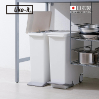 【like-it】日製直向踩踏式分類垃圾桶-附輪-25L(腳踏垃圾桶/垃圾筒/垃圾箱)