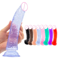 Color Dildo Small Dildo Clear Crystal Artificial Dildo Female Masturbator Sex Toy Adult Products