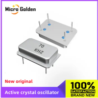 (2PCS) 70K 70KHZ Active crystal oscillator OSC In-line DIP-4 Rectangular Clock Vibration Full Size 4Pin