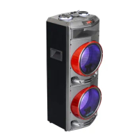 Active party blue tooth audio speaker double 10 inch super bass speaker with wireless microphone