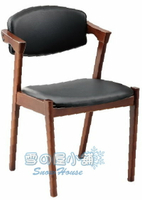 ╭☆雪之屋居家生活館☆╯S801橡膠木餐椅(黑色皮墊)BB387-6#5368B