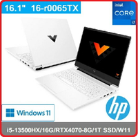 HP 惠普 Victus Gaming 16-r0065TX 822L7PA 特務白電競筆電 i5-13500HX/16G/RTX4070-8G/1T PCIe/W11/FHD/16.1