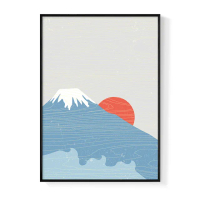 【菠蘿選畫所】日出的富士山-42x60cm(臥房掛畫/廚房裝飾/餐廳掛畫/複製畫/民宿/空間)