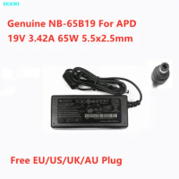 Genuine APD NB-65B19 19V 3.42A 65W DA-65C19 DA-65A19 AC Adapter For MSI GIGABYTE intel NUC Monitor Laptop Power Supply Charger