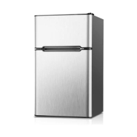 Mini Fridge with Freezer, 3.2 Cu.Ft Mini Refrigerator, Dorm Fridge with 2 Door, Food Storage Cooling Drink, Silver