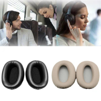 Earpads Cushions Soft Protein Leather Replacement Earpads Noise Cancellation Foam Ear Cushions for Sony WH-1000XM3 Headphone