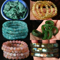 親寶水晶清倉天然水晶大雜燴翡翠碧玉黃水晶月光石手鏈女男款手串