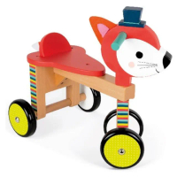 【Janod】經典設計木玩-寶寶小狐滑車(J08010)