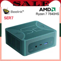 Beelink SER7 AMD Ryzen 7 7840HS Mini PC DDR5 32GB RAM 1TB PCIe4.0 SSD Radeon 780M Quad Display USB4 Home Desktop Computer