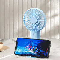 Portable Mini Fans USB Rechargeable Fans 3 Modes With Phone Stand for Travel Makeup Eyelash Fun for Kids Girls Women
