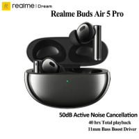 Original Realme Buds Air 5 Pro TWS Earphone Bluetooth 5.3 50dB Active Noise Cancelling Wireless Head