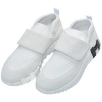 【Hermes 愛馬仕】經典H LOGO麂皮山羊皮針織運動鞋(白色H232206Z-WHI-36.5)