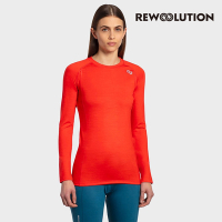 【Rewoolution】女 WIKI 190g長袖T恤[焦赭色] 義大利品牌 登山必備 羊毛衣 運動上衣 T恤 REDB1WC703
