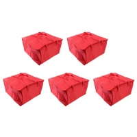 NEW-5X Foldable Large Cooler Bag Portable Food Cake Insulated Bag Aluminum Foil Thermal Box Lunch Box Delivery Bag Red