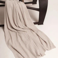 Luxury custom Oversize rib knit cashmere throw blanket