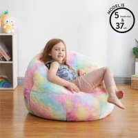 Bean bag sofa, rainbow fur children's bean bag chair, multi-color, large lazy sofa, soft sofa chair