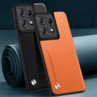 Luxury PU Leather Case For Motorola Edge 50 Pro Back Cover Matte Silicone Protection Phone Case For Motorola Moto Edge 50 Pro 5G
