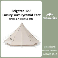 Naturehike Outdoor Cotton Pyramid 5-8 People Large Tent Camping Windproof Warm Tent Travel Comfortable Breathable Portable Tent