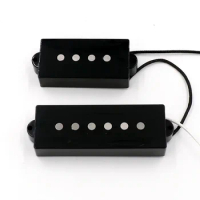 Donlis 1 Set 5 String P Bass Pickup With Flatwork Alnico 5 Rods In Black Color For Quality Guitar Bass
