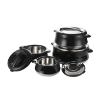 4 Pcs/Set 2/4/6/10L Stainless Steel Insulatioin Pan Thermal Food Container Insulated Lunch Box Party