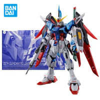 Bandai Genuine Gundam Model Kit Anime Figure RG Destiny Gundam Titanium Finish Gunpla Anime Action Figure Toys for Children