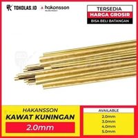 4 Batang Kawat Las Kuningan Hakansson 2.0 3.0 4.0 5.0 mm Batangan Copper 1 Meter Germany Jerman 2.0 