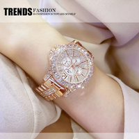 機械錶 手錶 女士手錶 女防水鑲鉆時尚氣質韓版潮流大錶 盤鋼帶女錶 2022新款
