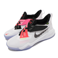 Nike 籃球鞋 Zoom Flight 2 GS 運動 女鞋 氣墊 避震 雙層束帶 魔鬼氈 包覆 大童 白 黑 DB6708-100