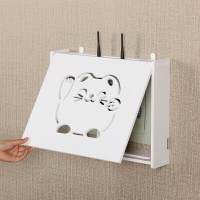 wifi路由器收納盒  多媒體集線箱遮擋盒免打孔無線路由器收納盒wifi架子壁掛式裝飾