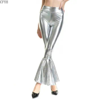 70s 80s Retro Hippies Laser Bell-bottom Trousers Disco Costume Women Rock Pants Night Club Party Performance Outfit