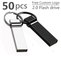50pcs Usb Flash Drive USB 2.0 PenDrive waterproof Pen Drive Usb Stick 1GB 2GB 4GB 8GB 16GB 32G Metal Memory Stick U Disk