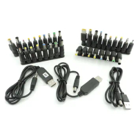 USB Power Boost Line DC 5V to 9V 8.6V 12V 12.6V Step UP Module Converter Cable 2.1x5.5mm Plug to 8 10 DC Male Tips Adapter A7