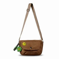 Tas Selempang Corduroy Minki Tas Slingbag Wanita Devivor Cokelat