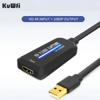 KuWFi HDMI Video USB Capture Card 1080 Full HD Video Grabber 4K Image Capture Camera Recording Live Record Box