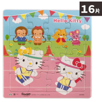 Hello Kitty 16片拼圖 運動會 C678063 /一個入(促50) 古錐拼圖 凱蒂貓拼圖 三麗鷗 KT 幼兒卡通拼圖 正版授權 MIT製