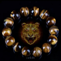 GELANG BATU AKIK TIGER EYE / BIDURI SEPAH 14 mm