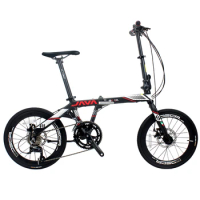 Java Folding Bicycle FIT Aluminum Alloy Frame 20 Inch 406 18 Speed Disc Brake Foldable Bike Hollow Crank Portable Light Bicycle