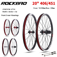 ROCKBAO 20 inch 406 folding bicycle wheelset 451 Aluminum alloy wheels V brake 4bearing7-11speed 20H 24H Bike Wheels