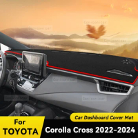 Dashboard Cover Mat Protective Pad For TOYOTA Corolla Cross Hybrid 2022-2024 Car Accessories Dash Board Sunshade Carpet Dashmat
