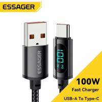 Essager 7A USB Type C Cable Display PD 100W Fast Charging USB C Data Cord For xiaomi poco Samsung Honor 70 Pro Oneplus Charger