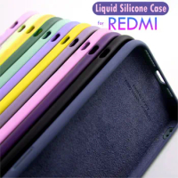 Liquid Silicone Case Redmi 12C 10 10C 10A 9 9C NFC 9AT 9T Redmi Note 12 11 Pro 5G 11S 8T 8 9S 9 10 Pro 10s 11s Micro Fiber Cover